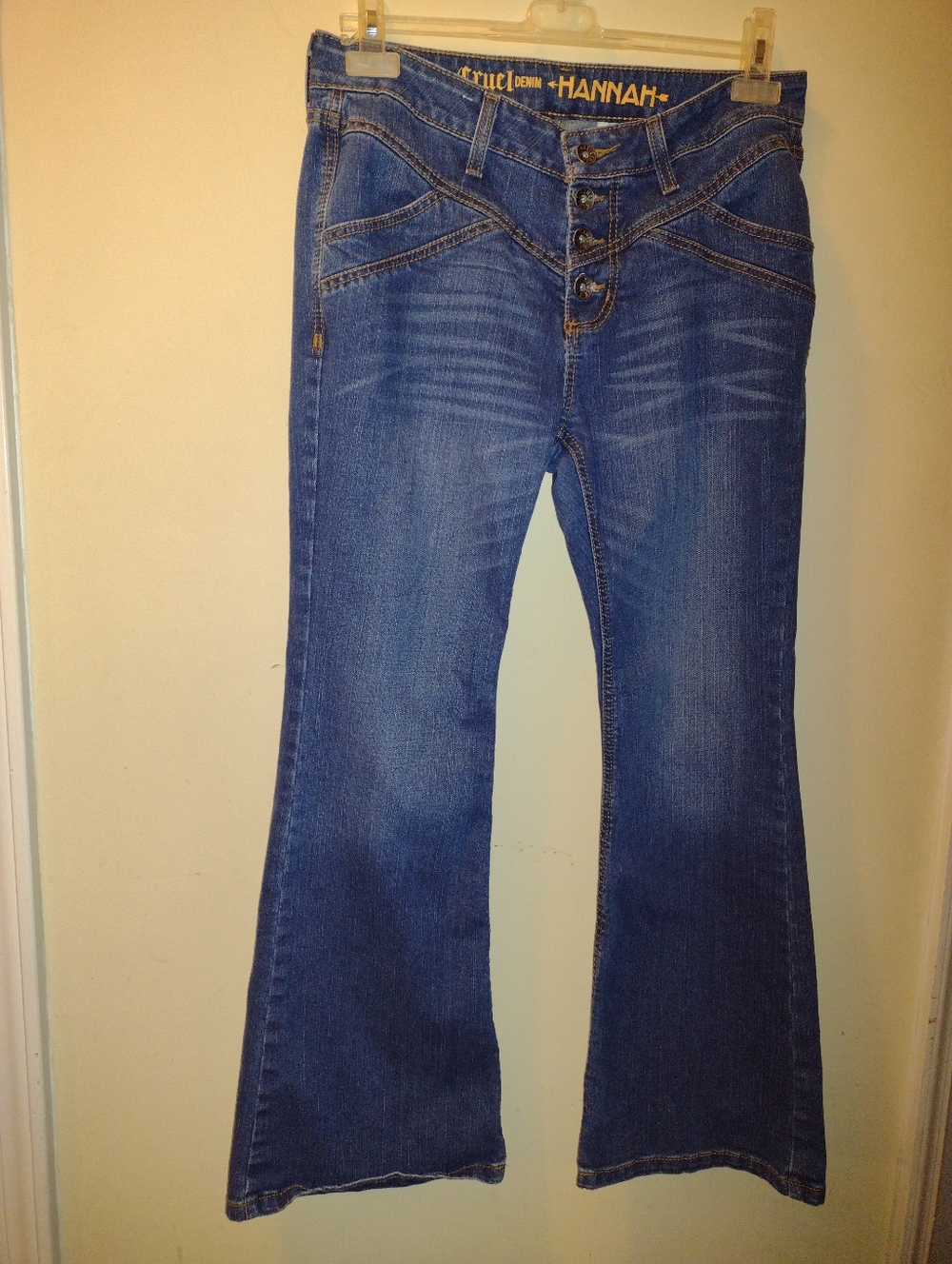 Cruel Jeans Hannah Womens 31/11 S Buttonfly Boot cut FLARE Stretch Western Rodeo